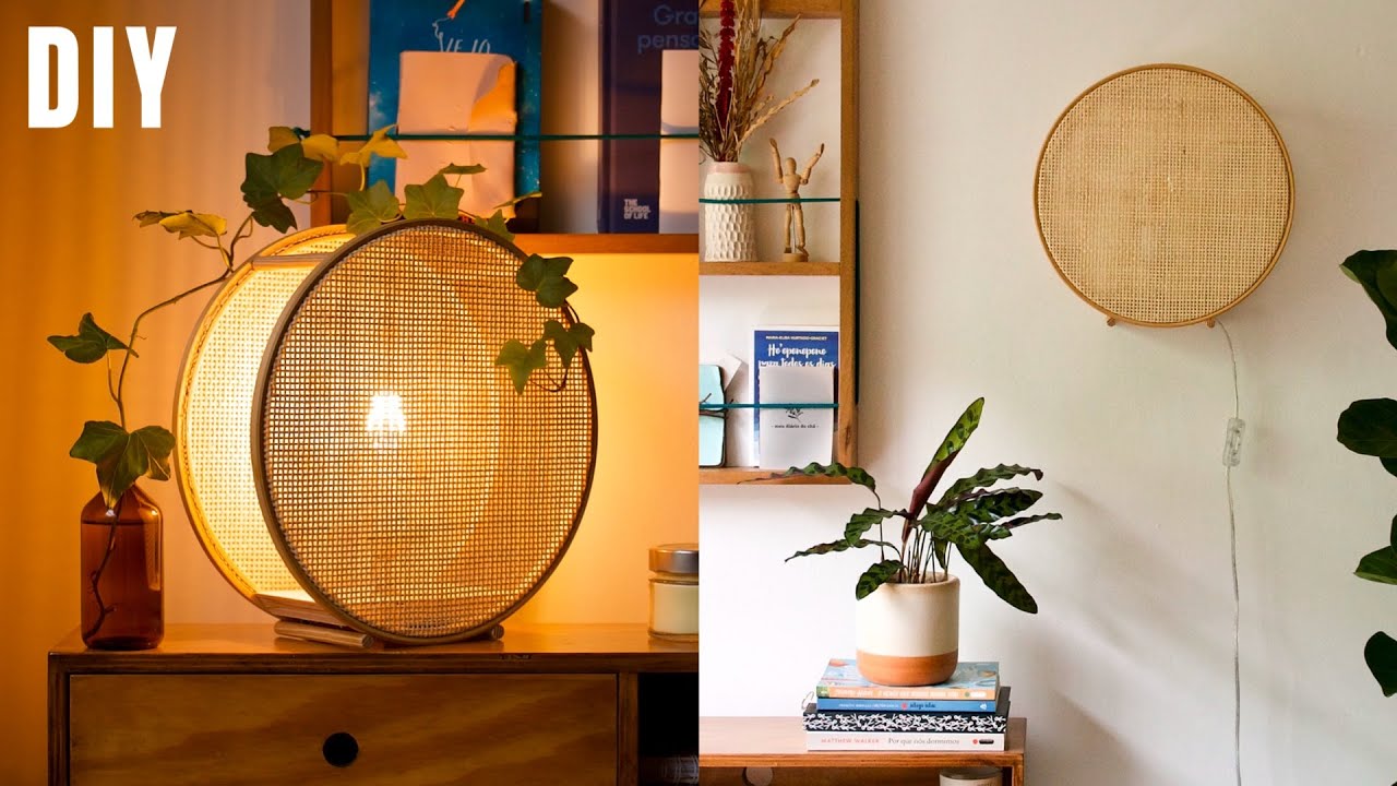 DIY - A Luminária MAIS LINDA com Bastidores e Palhinha