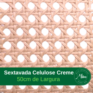 Palha Indiana Sextavada Celulose Creme 50cm