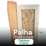 Palha Indiana Quadriculada Celulose Creme