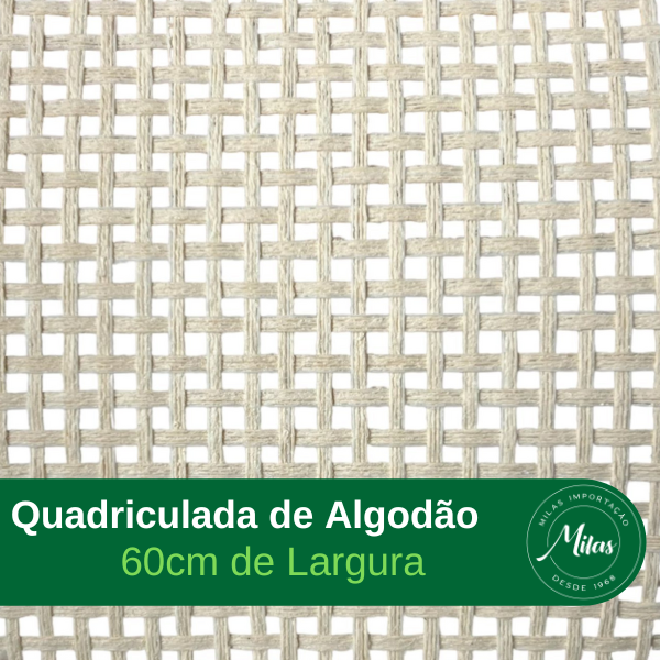 Palha Indiana Quadriculada de Algodão 60cm