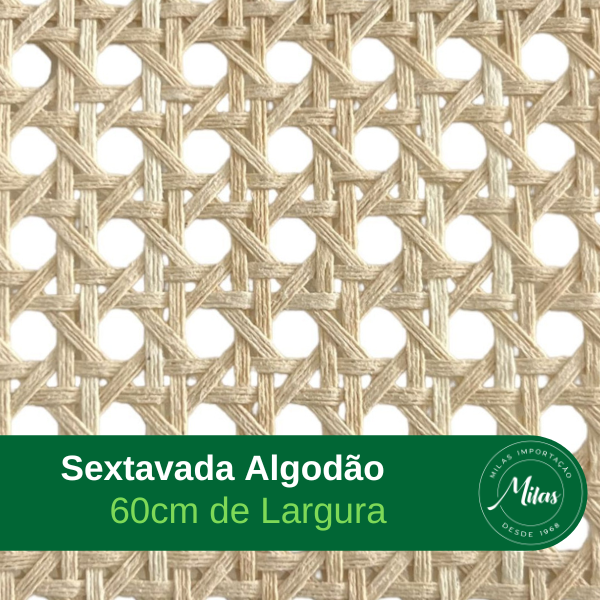 Palha Indiana Sextavada Algodão 60cm